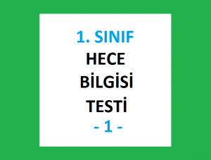 1. Sınıf Hece Bilgisi Testi