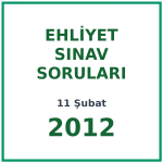 11 Şubat 2012 Ehliyet Sınav Soruları PDF