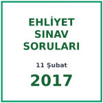 11 Şubat 2017 Ehliyet Sınav Soruları PDF