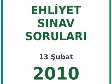 13 Şubat 2010 Ehliyet Sınav Soruları PDF