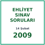 14 Şubat 2009 Ehliyet Sınav Soruları PDF