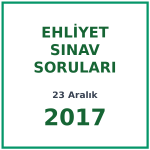 23 Aralık 2017 Ehliyet Sınav Soruları PDF