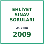 24 Ekim 2009 Ehliyet Sınav Soruları PDF