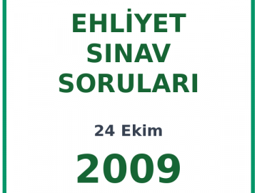 24 Ekim 2009 Ehliyet Sınav Soruları PDF