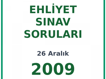 26 Aralık 2009 Ehliyet Sınav Soruları PDF