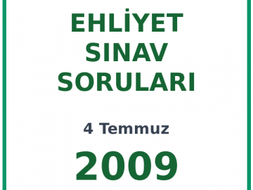 4 Temmuz 2009 Ehliyet Sınav Soruları PDF