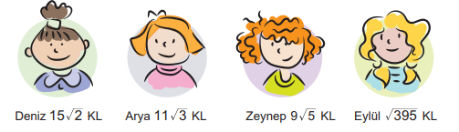 8. Sınıf Matematik Kareköklü İfadeler Testi