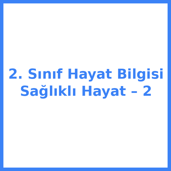 2. Sınıf Hayat Bilgisi Sağlıklı Hayat – 2