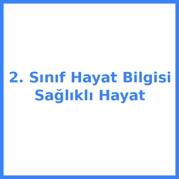 2. Sınıf Hayat Bilgisi Sağlıklı Hayat