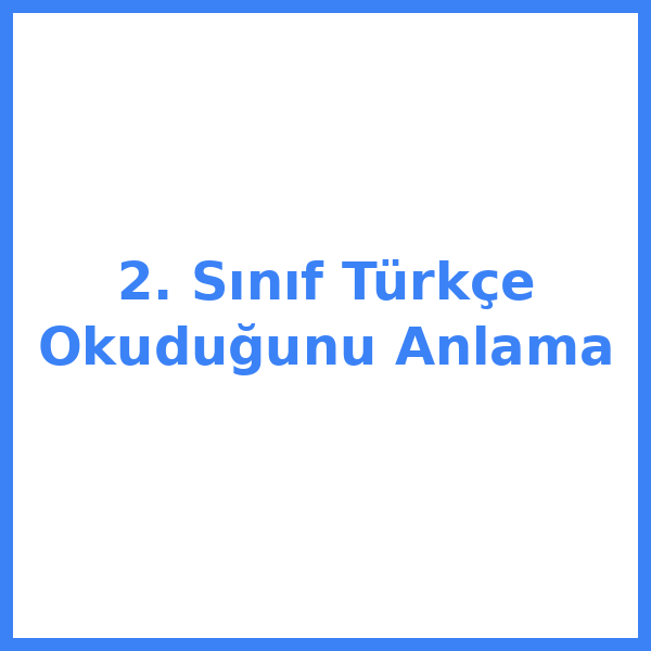 2. Sınıf Türkçe Okuduğunu Anlama
