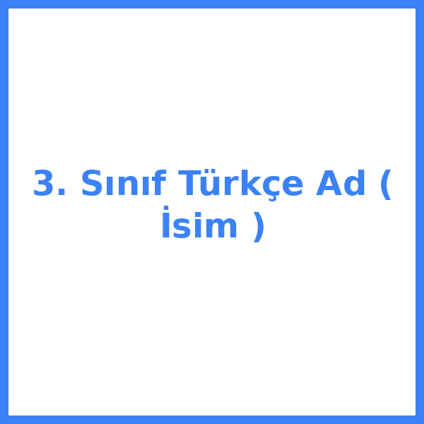 3. Sınıf Türkçe Ad ( İsim )