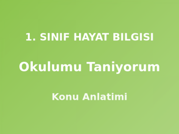 Okulumu Tanıyorum 1. Sınıf Hayat Bilgisi Konu Anlatımı