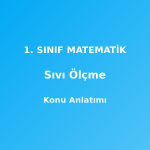 1. Sınıf Matematik Sıvı Ölçme Konu Anlatımı