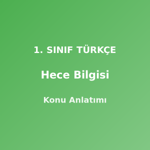 1. Sınıf Türkçe Hece Bilgisi Konu Anlatımı