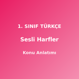 1. Sınıf Türkçe Sesli Harfler Konu Anlatımı