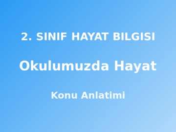 2. Sınıf Okulumuzda Hayat Konu Anlatımı