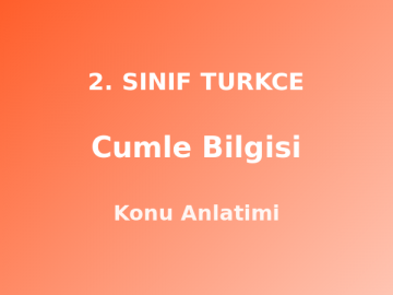 2. Sınıf Cümle Bilgisi Konu Anlatımı