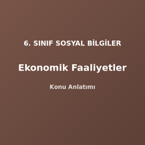 6. Sınıf Sosyal Bilgiler Ekonomik Faaliyetler Konu Anlatımı
