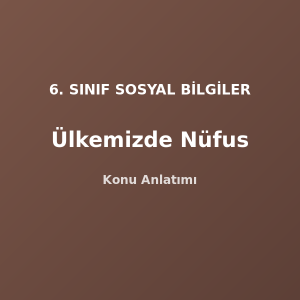 6. Sınıf Sosyal Bilgiler Ülkemizde Nüfus Konu Anlatımı