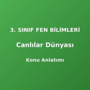 3. Sınıf Canlılar Dünyası Konu Anlatımı