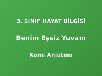 Benim Eşsiz Yuvam 3. Sınıf Hayat Bilgisi Konu Anlatımı