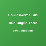 Dün Bugün Yarın 3. Sınıf Hayat Bilgisi Konu Anlatımı