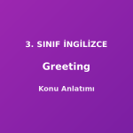 Greeting (Selamlaşma) 3. Sınıf İngilizce Konu Anlatımı