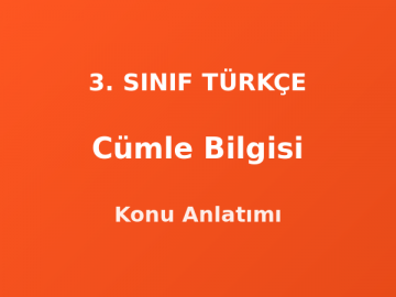 Cümle Bilgisi 3. Sınıf Türkçe Konu Anlatımı