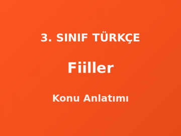 3. Sınıf Fiiller Konu Anlatımı