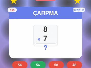 Çarpma Oyunu - 2. 3. 4. Sınıf Ücretsiz Online Matematik