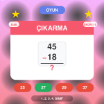 Çıkarma Oyunu - 1. 2. 3. 4. Sınıf Ücretsiz Online Matematik