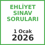 Ehliyet Sınav Soruları - 1 Ocak 2026