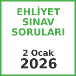 Ehliyet Sınav Soruları - 2 Ocak 2026