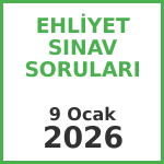 Ehliyet Sınav Soruları 9 Ocak 2026