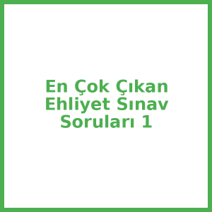 En Çok Çıkan Ehliyet Sınav Soruları 1
