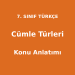 Cümle Türleri - 7. Sınıf Türkçe Konu Anlatımı