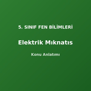 5. Sınıf Fen Elektrik ve Mıknatıs Konu Anlatımı