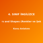 4. Sınıf İngilizce Colors and Shapes (Renkler ve Şekiller) Konu Anlatımı