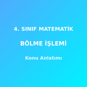 4. Sınıf Matematik Doğal Sayılarla Bölme İşlemi Konu Anlatımı