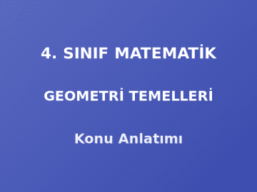 4. Sınıf Matematik Geometride Temel Kavramlar Konu Anlatımı