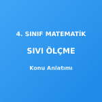 4. Sınıf Matematik Sıvı Ölçme Konu Anlatımı