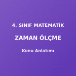 4. Sınıf Matematik Zaman Ölçme Konu Anlatımı