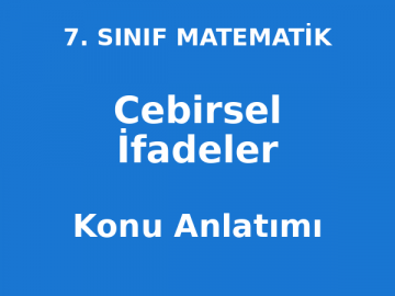 Cebirsel İfadeler Konu Anlatımı 7. Sınıf Matematik