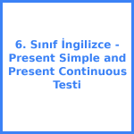 6. Sınıf İngilizce - Present Simple and Present Continuous Testi