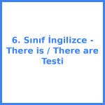 6. Sınıf İngilizce - There is / There are Testi