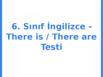 6. Sınıf İngilizce - There is / There are Testi