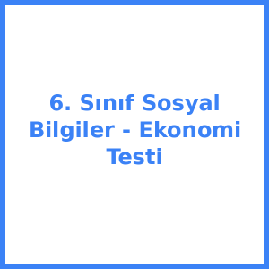 6. Sınıf Sosyal Bilgiler - Ekonomi Testi