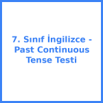 7. Sınıf İngilizce - Past Continuous Tense Testi