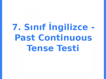 7. Sınıf İngilizce - Past Continuous Tense Testi