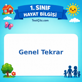 1. Sınıf Hayat Bilgisi Genel Tekrar Testi Görseli